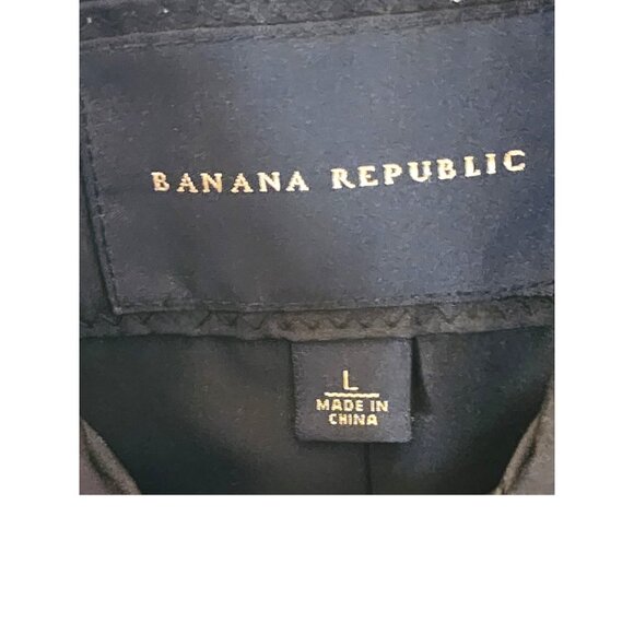 Banana Republic Men's Black Zip Front Jacket Size L | Lightweight Casual Bomber - Picture 6 of 9